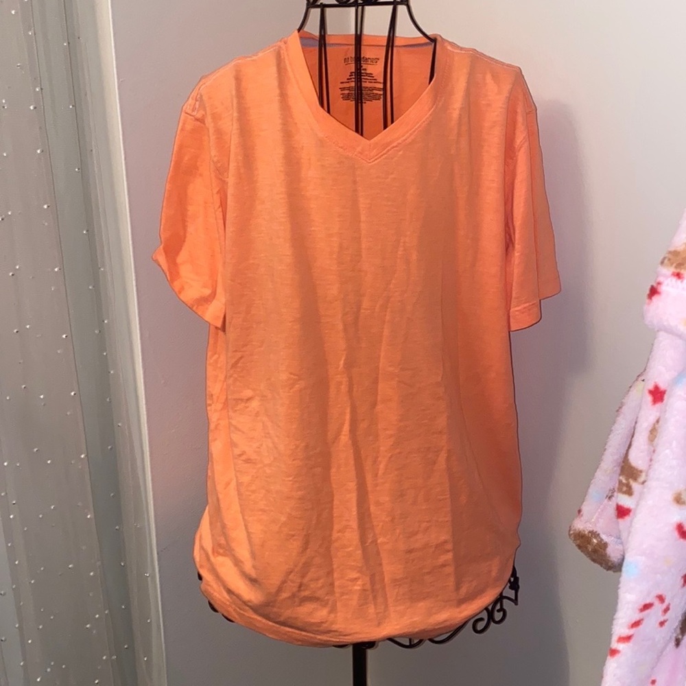 Orange v-neck shirt